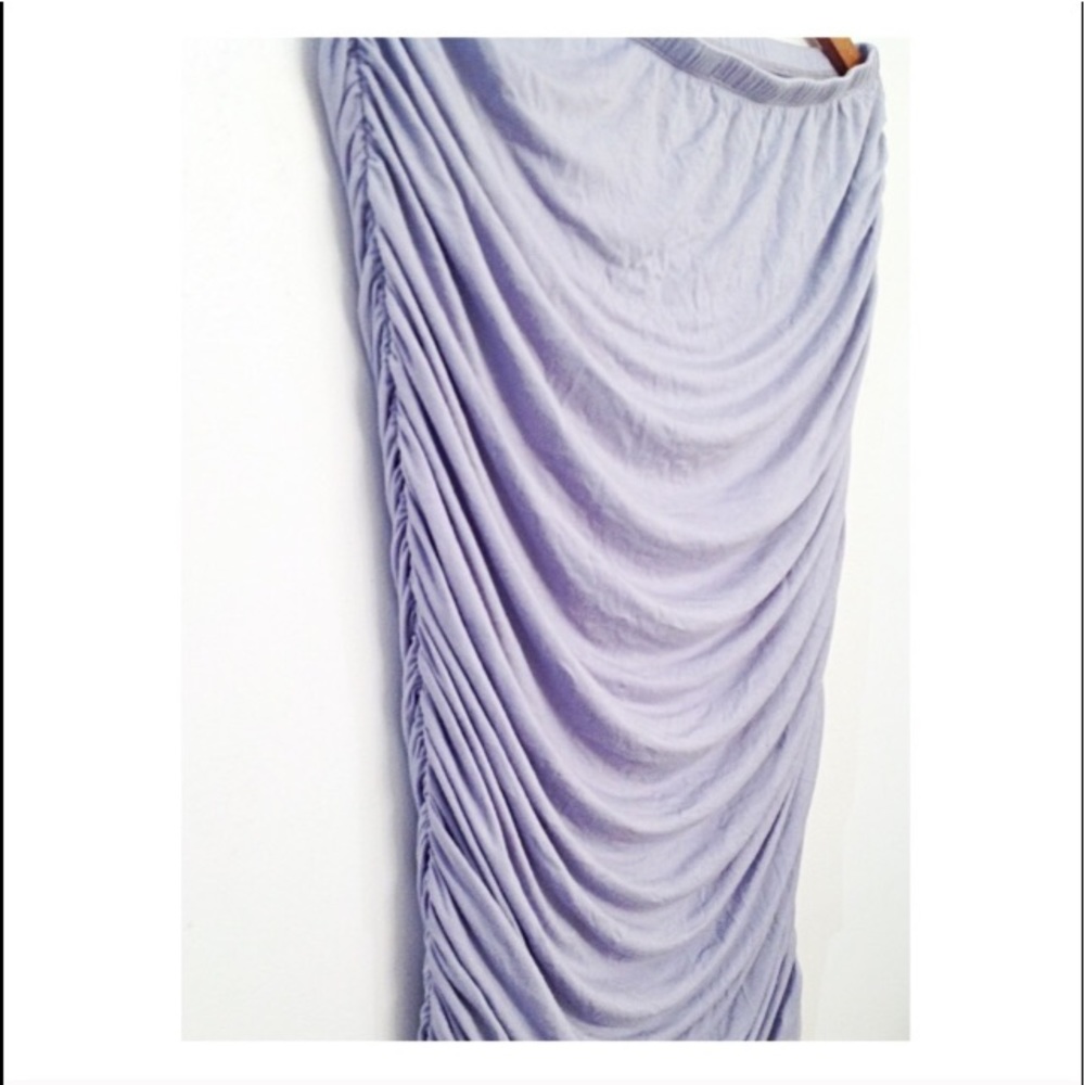 724 Ruched Lavender Skirt Fashion Pencil Midi Sz M - Picture 3 of 8
